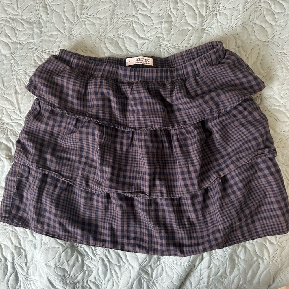 Garage Blue and Brown Mini Bubble Skirt